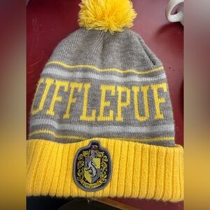 Gray and Yellow Hufflepuff Beanie
